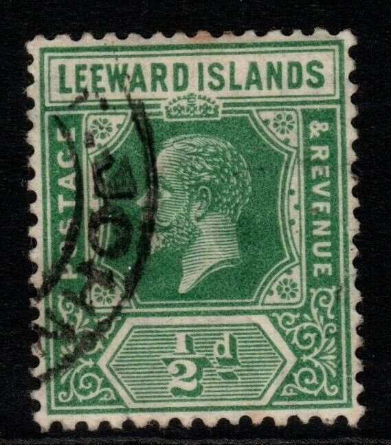 LEEWARD ISLANDS SG59 1921 ½d GREEN FINE USED 