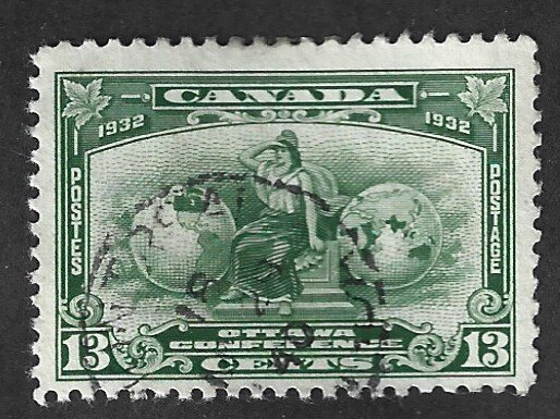 Canada Scott #194 Used 13c Allegory of British Empire  2018 CV $7.00