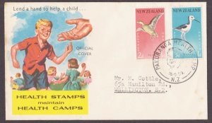 NEW ZEALAND - 1959 HEALTH STAMPS / BIRDS - 2V FDC