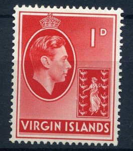 VIRGIN ISLANDS;  1938 early GVI  issue fine Mint hinged 1d. value