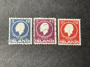 ICELAND # 335-337-USED---COMPLETE SET--1961