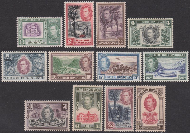 British Honduras 115-126, SG150-161 MVLH / MNH CV $80.40