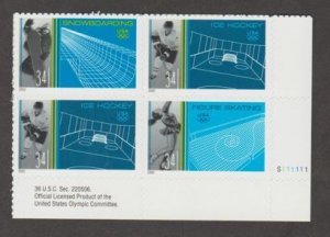 U.S. Scott #3552-3555 Winter Olympics Stamp - Mint NH Plate Block