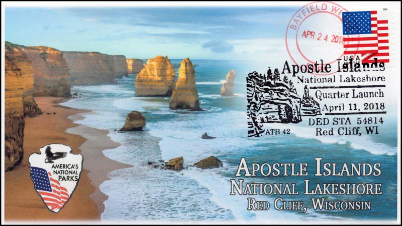 18-082, 2018, Apostle Islands, Pictorial Postmark, National Lakeshore, Event Cov