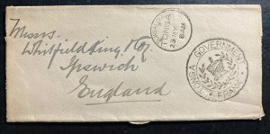 1900 Nukualofa Tonga Toga Government Official Cancel Cover To Ipswich England