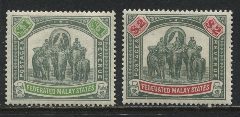 Federated Malay States 1901 $1 and $2  mint o.g.