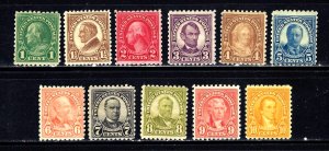 #581-591-US MINT SET OF 11 ISSUES OF 1923-1926-FINE-VF