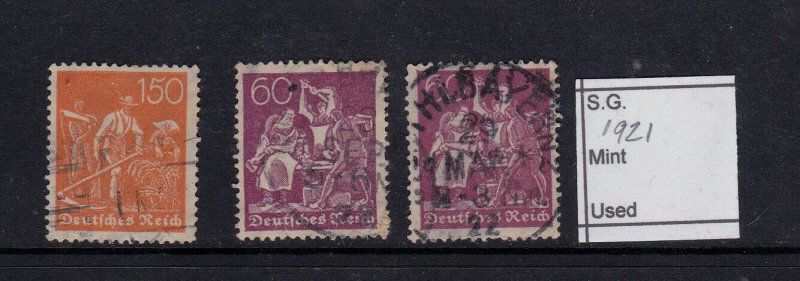 German Empire  used 1921 SG 160 & 188