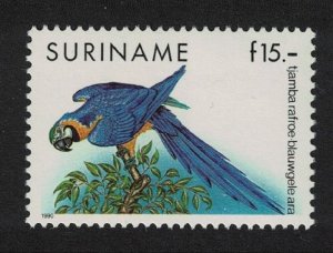 Suriname Blue and yellow macaw Bird F15.- 1991 MNH SG#1473 MI#1357