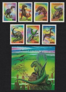 Tanzania Dinosaurs Prehistoric Animals 7v+MS 1994 MNH SG#1799-MS1806