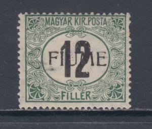 Fiume Sc J2 MLH. 1918 12f Postage Due, Typographed overprint, F-VF, signed