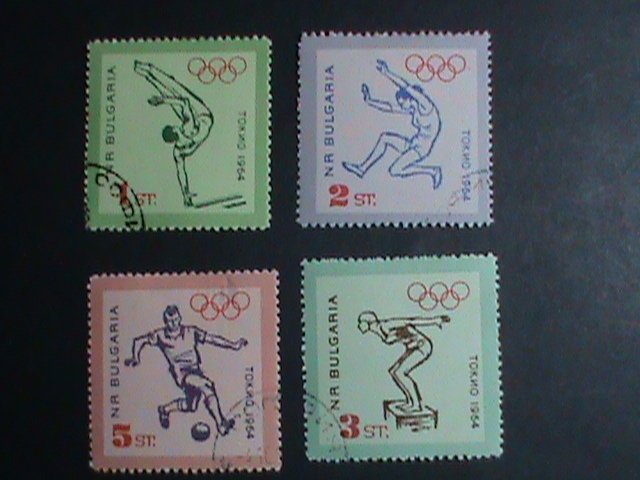 ​BULGARIA STAMP-1964-SC# 1368-71 18TH OLYMPIC GAMES-TOKYO'64 CTO STAMP SET VF