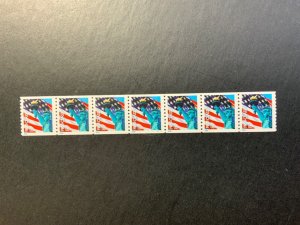 USA #3967 plate #S1111 MNH  Plate number coil strip of 7 