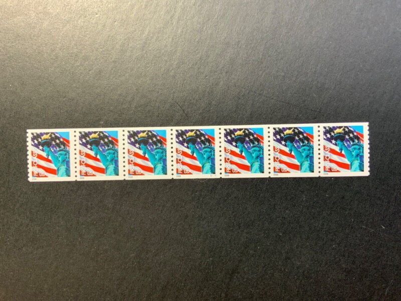 USA #3967 plate #S1111 MNH  Plate number coil strip of 7 