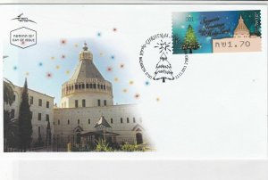 israel 2011 seasons greetings from holy land atm stamps cover ref 19976