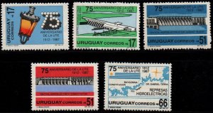 1988 Uruguay State Company Hydroelectric works UTE  #1252-1256 ** MNH