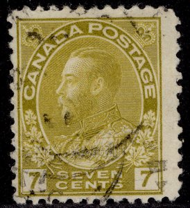 CANADA GV SG209, 7c yellow-ochre, FINE USED.