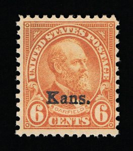 GENUINE SCOTT #664 F-VF MINT PRISTINE OG NH 1929 KANSAS OVERPRINT ISSUE #8942