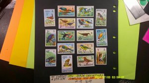 St. Vincent 1970 Birds Scott# 279-294 Complete Mint Never hinged VF-XF set of 16