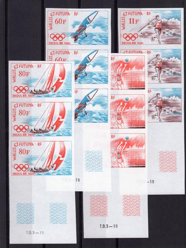 Wallis and Futuna 1988 Sc#372/375 SEOUL OLYMPICS SET (4) IMPERFORATED MNH