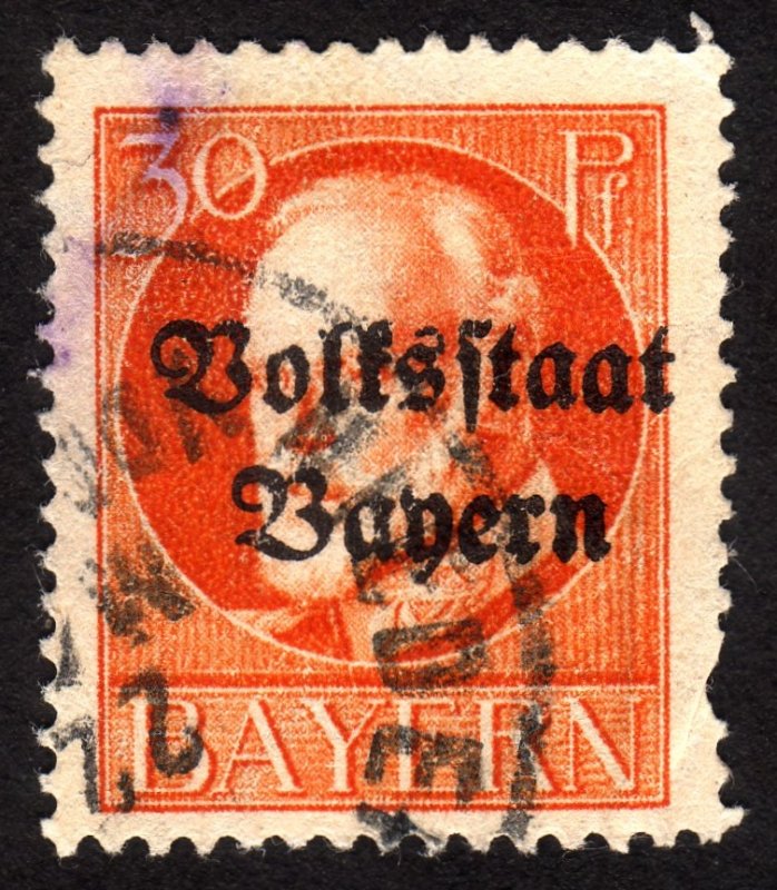 1919, Germany, Bavaria 30pfg, Used, Sc 143