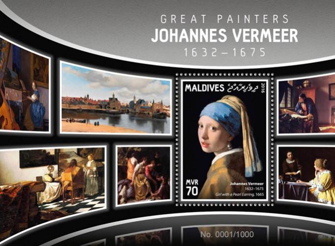 MALDIVES 2016 SHEET VERMEER ART PAINTINGS mld16110b