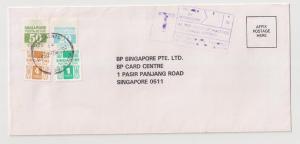 Singapore: 4 DIFF DUES on cover incl #J17 J9 J10 & J16 VF