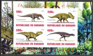 Burundi 2010 Dinosaurs II Sheet Imperf. MNH** Cinderella !