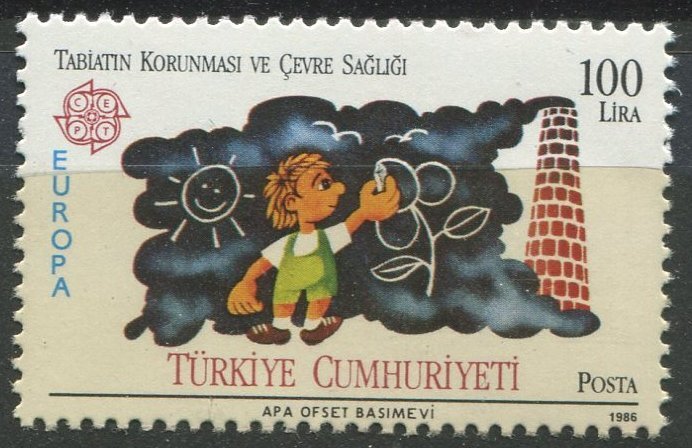 Turkey Sc#2345 MNH, 100L multi, Europa (C.E.P.T.) 1986 - Protection of the En...