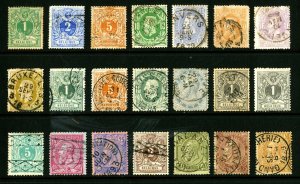 Belgium #28 / #58 1869-1891 Assorted Early King Leopold II Issues 21 Items.