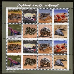 BURUNDI  2023 REPTILES & AMPHIBIANS SHEET(16) MINT NEVER HINGED