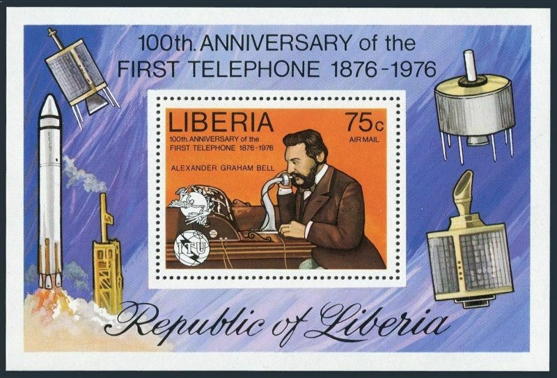 Liberia 742-747,C212,MNH.Michel 997-1002,Bl.81. A.Graham Bell,1976.UPU,Concorde, 