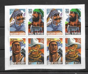 USA - UNITED STATES - 1996 - FOLK HEROES - Used - Unstucked - x 10 -