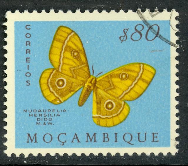 MOZAMBIQUE 1953 80c BUTTERFLIES AND MOTHS Pictorial Sc 370 VFU