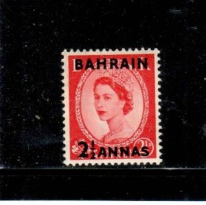 BAHRAIN #85 1952 2 1/2a ON 2 1/2p QEII MINT VF NH O.G