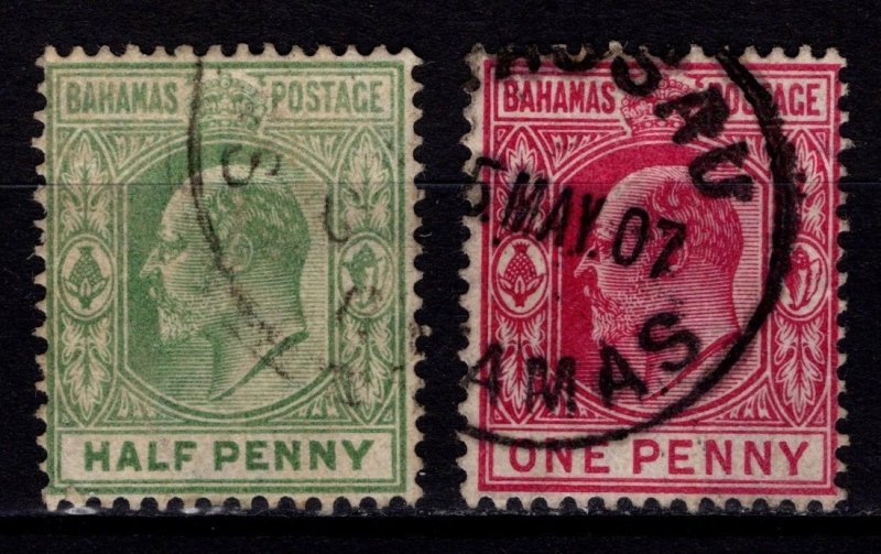 Bahamas 1906 Edward VII definitives, Wmk Mult. Crown CA, ½d & 1d [Used]