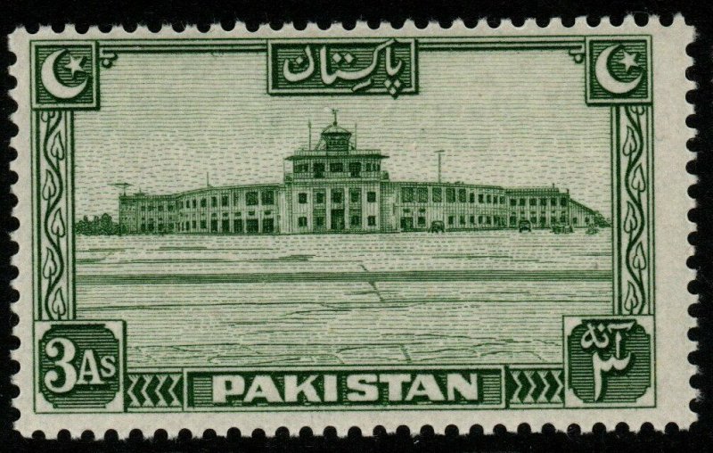 PAKISTAN SG31 1948 3a GREEN MNH 