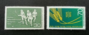 Germany Berlin Mix Lot 2 Women's Hockey World Cup 50 Green Week 1976 (stamp) MNH