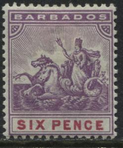 Barbados 1892 6d violet & carmine mint o.g.