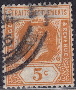 Straights Settlement 186 USED 1923 King George V