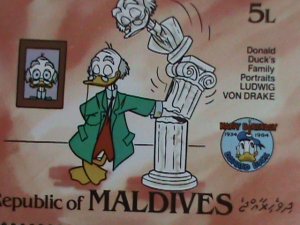 ​DISNEY-MALDIVES STAMP-1984-SC#1040 DISNEY CARTOON-50TH ANNIV: DONALD DUCK SET