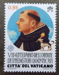*FREE SHIP Vatican 800th Foundation Of Dominican Order 2016 Dog (stamp) MNH