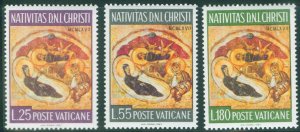 VATICAN Scott 458-460 MNH** 1967 Christmas Nativity set