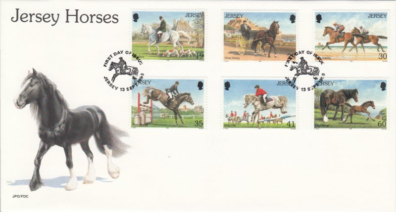 Jersey 1996 Horses Set on FDC