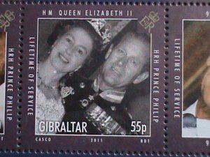 ​GIBRALTAR-2011 SC# 1267-72 SERVICE OF QUEEN   MNH S/S SCV.$18