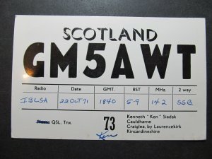 5401 Amateur Radio QSL Card Kincardineshire Scotland