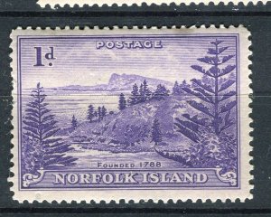 NORFOLK ISLAND; 1947 early Ball Bay issue fine Mint hinged Shade of 1d. value