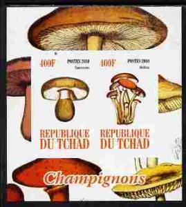 Chad 2010 Mushrooms #2 imperf sheetlet containing 2 value...