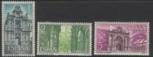 SPAIN SG1821/3 1966 ST.MARY'S CARTHUSIAN MONASTERY MNH