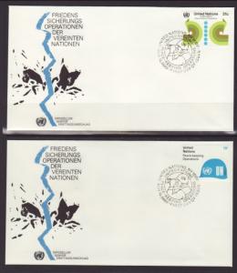 UN New York 320-321 Peace Keeping Geneva S/2 U/A FDC